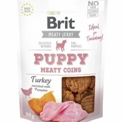 Brit Jerky Puppy Turkey Meaty Coins | 80g