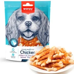 Wanpy Chicken Jerky & Calcium Bone Twists | 100g